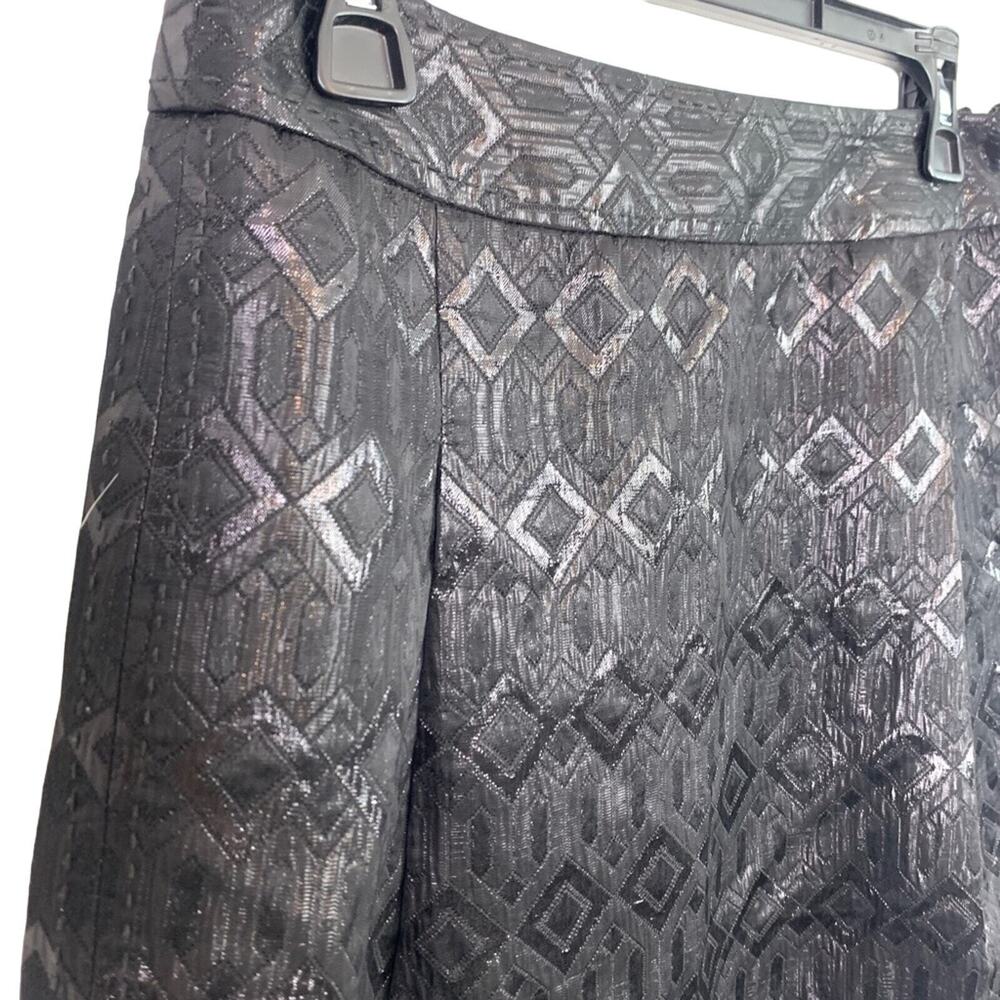 Tory Burch Womens Siri Short Whimsigoth Witchy Shiny Pleated Black Skirt sz 6 - Picture 4 of 16